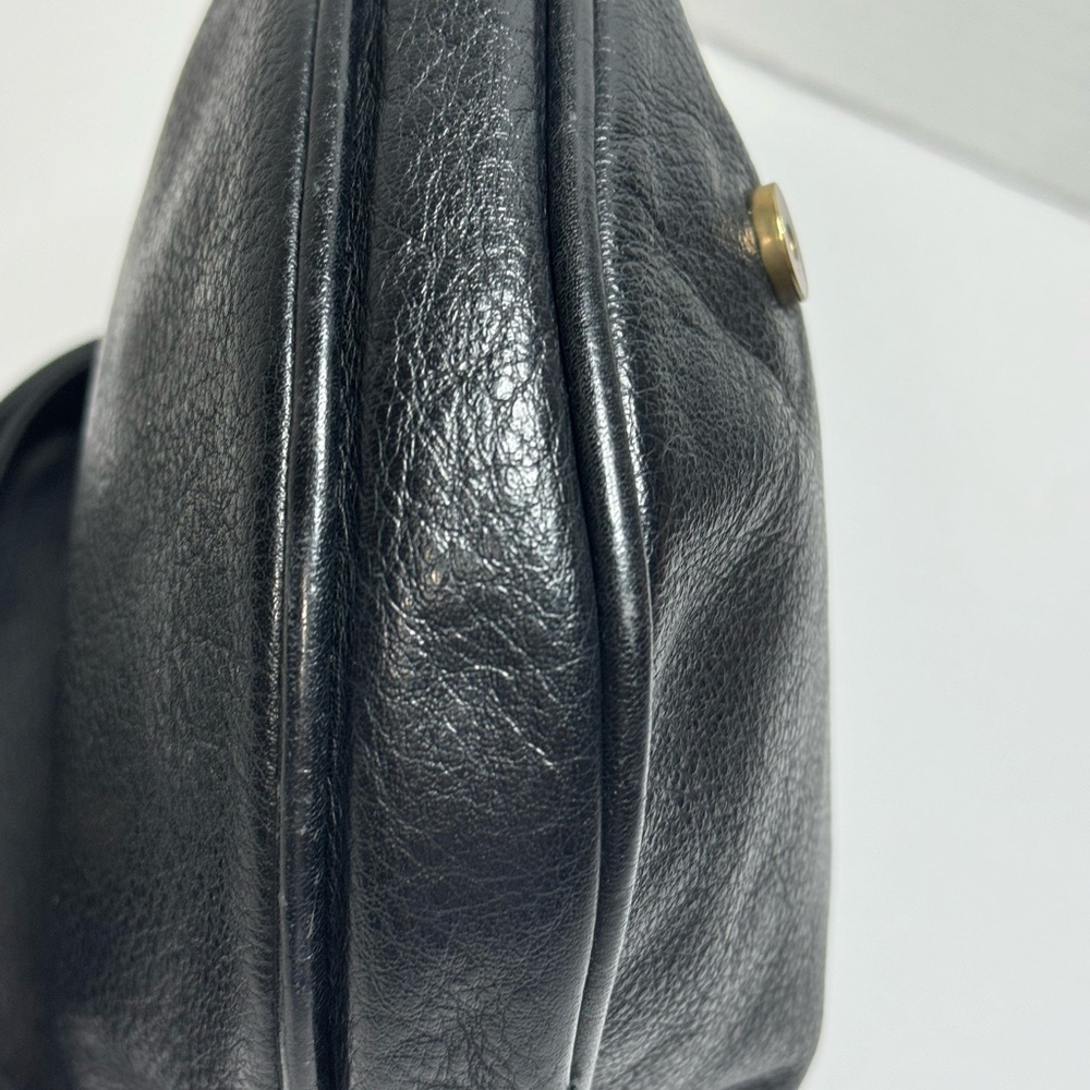 ORIGINAL BREE Black Leather Saddle Crossbody With Adjustable Strap - Picture 16 of 16